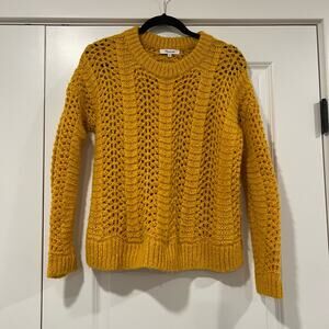 Madewell‎ Womens Mustard Chunky Knit Crewneck Sweater Size Small